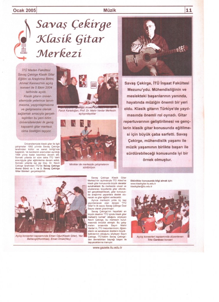Arıyorum İTÜ Gazetesi, sayı 1, ocak 2005